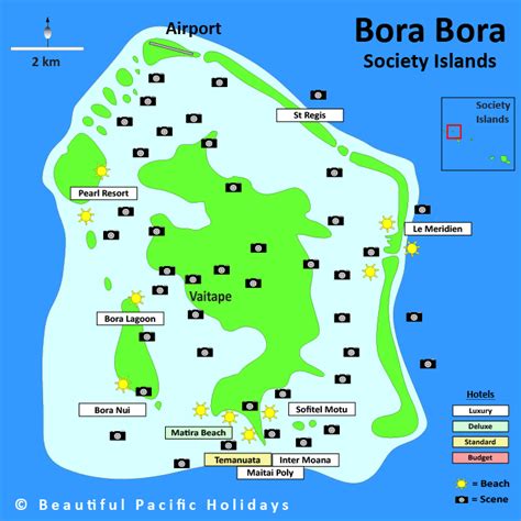 World Map With Bora Bora